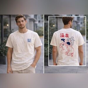 Edwin Japan Graphic T-Shirt White | Y2K Japanese Streetwear Tee Size L